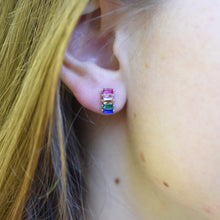 Load image into Gallery viewer, Rainbow Baguette Post Earrings
