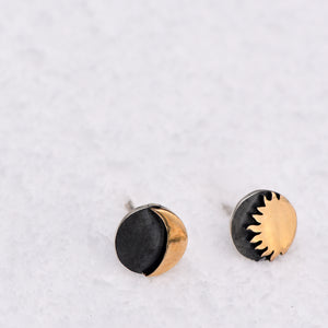 Sun & Moon Post Earrings