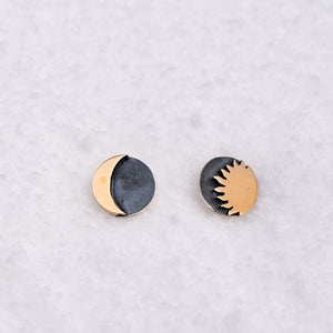 Sun & Moon Post Earrings